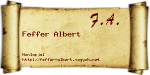 Feffer Albert névjegykártya